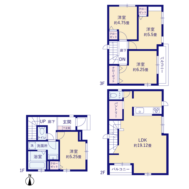 グラファーレ4359川崎市子母口２期１棟の見取り図