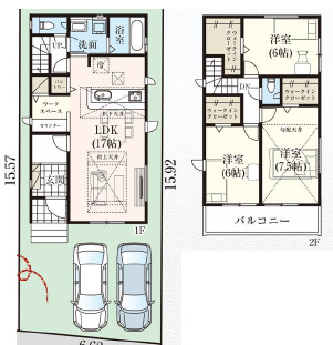 グラファーレ4382川越市むさし野７期２棟の見取り図