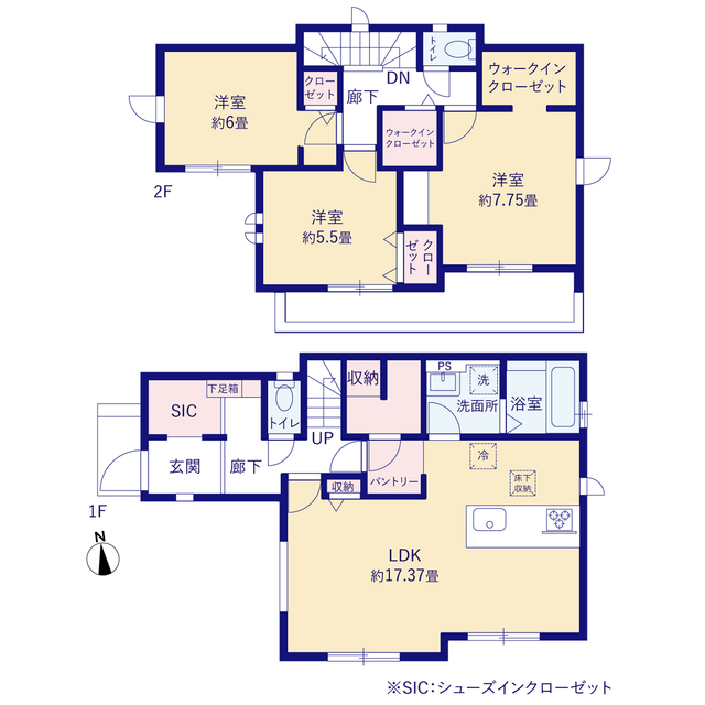 グラファーレ4367ふじみ野市苗間８期１棟の見取り図