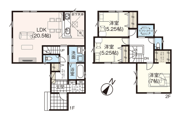 グラファーレ4372新潟市内野西３期２棟の見取り図