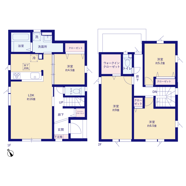 グラファーレ4351札幌市清田７期１棟の見取り図