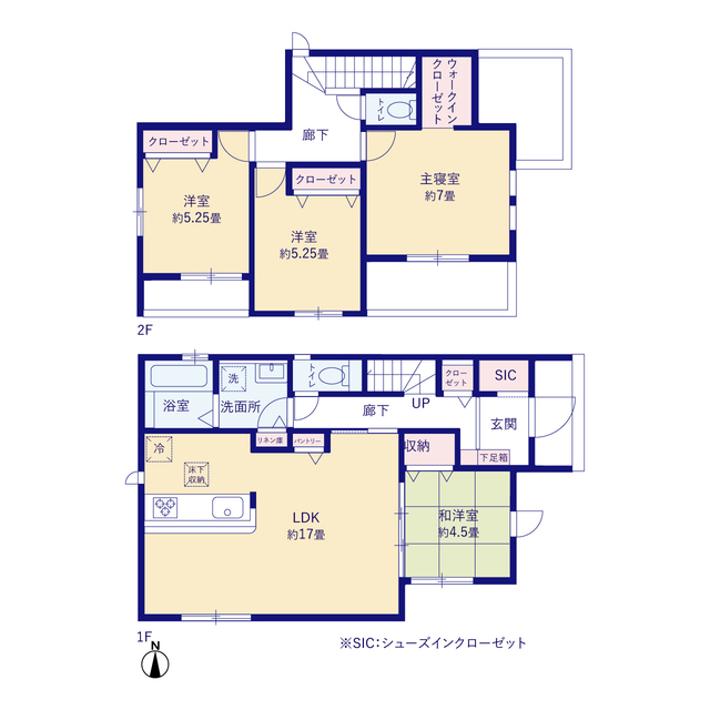 グラファーレ4360岡山市関４期２棟の見取り図