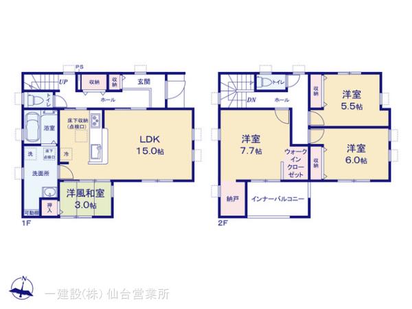 リーブルガーデン船岡土手内２丁目の見取り図
