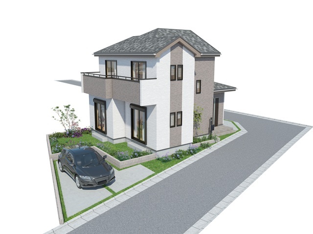 完成予想図です。
※外構工事は実際と異なる場合があります。相違する場合は完成時の形状を優先とします。