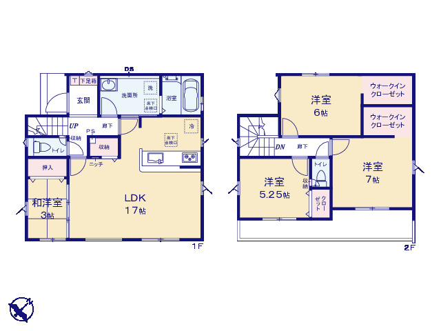 グラファーレ4348越谷市東大沢１３期７棟の見取り図