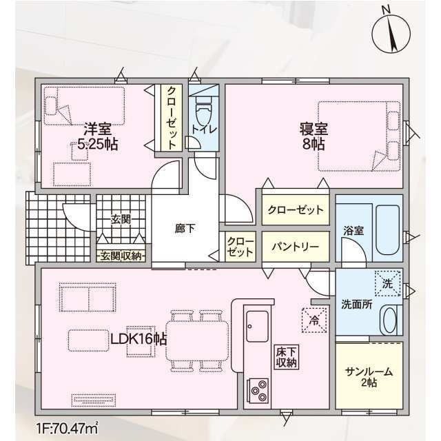 クレイドルガーデン七尾市矢田新町 第2の見取り図