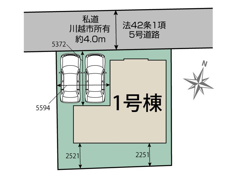 ブルーミングガーデン川越市下広谷３期１棟の見取り図
