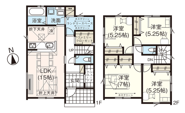 グラファーレ4372新潟市早通南２期２棟の見取り図