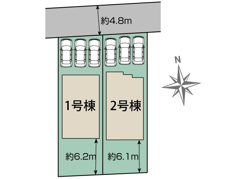 ブルーミングガーデン岩倉市中野町御山寺２棟の見取り図