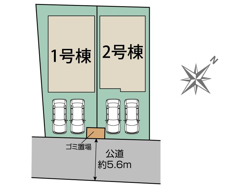 ブルーミングガーデン安芸郡府中町柳ヶ丘２棟の見取り図