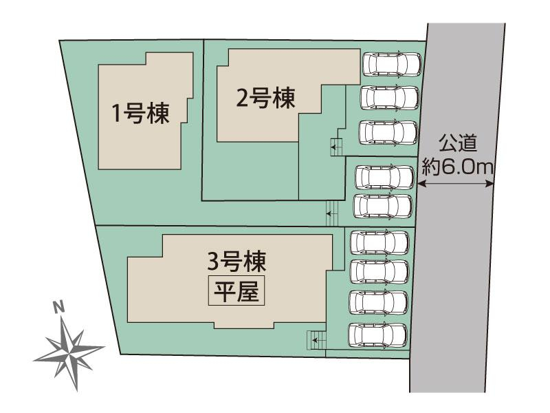 宇都宮市五代2丁目3棟 区画図