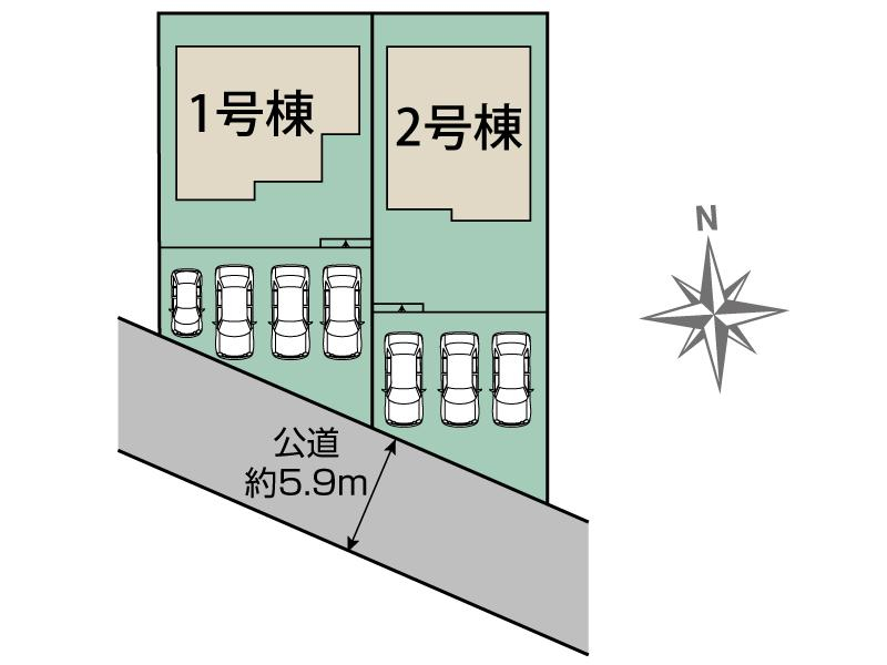犬山市羽黒小豆田2棟 区画図