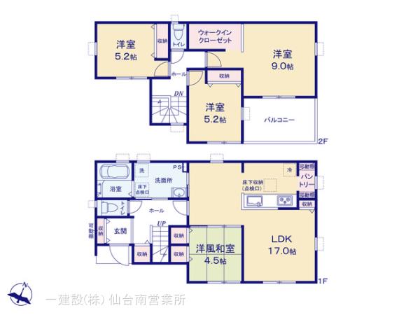 リーブルガーデン富谷あけの平2丁目1期の見取り図