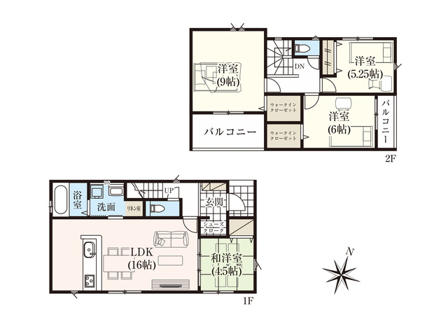 グラファーレ4352宇都宮市上戸祭２期５棟の見取り図