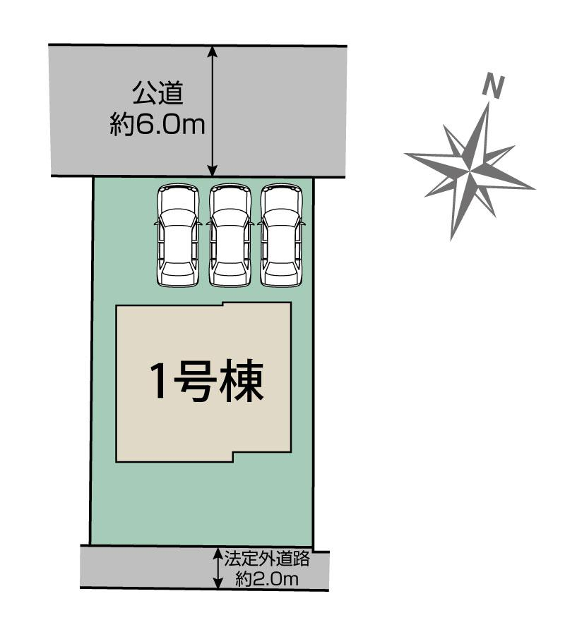 ブルーミングガーデン仙台市若林区上飯田３丁目１棟の見取り図