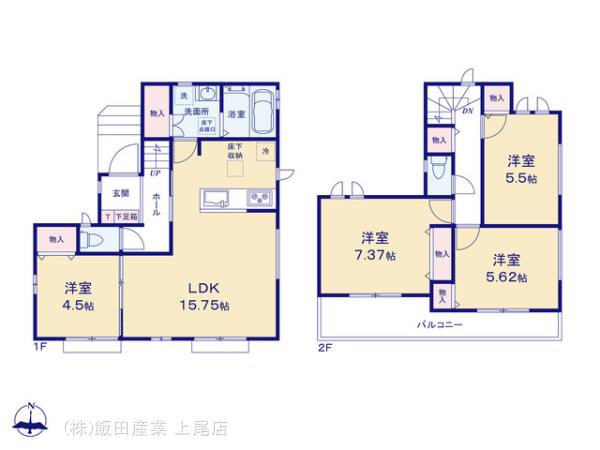 ハートフルタウン霞ヶ関北1丁目8番の見取り図