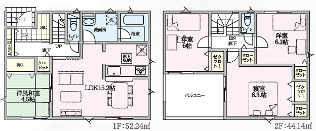 クレイドルガーデン深谷市中瀬 第1の見取り図
