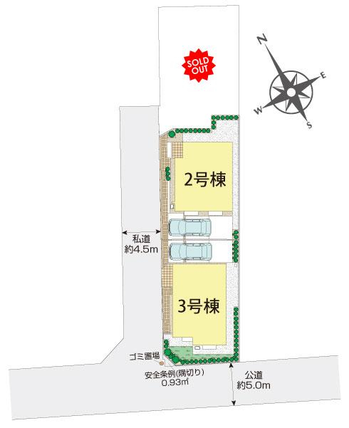 世田谷区喜多見4丁目3棟 区画図