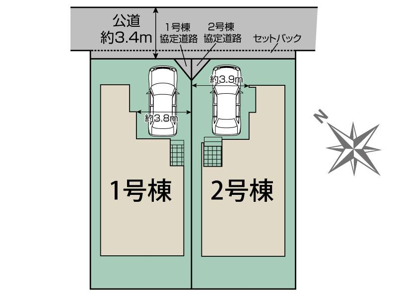 市川市大洲2丁目2棟 区画図