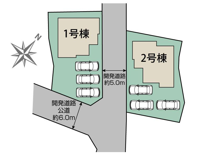 ブルーミングガーデン甲斐市志田２棟の見取り図