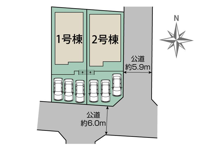 ブルーミングガーデン半田市花田町１丁目２期２棟の見取り図