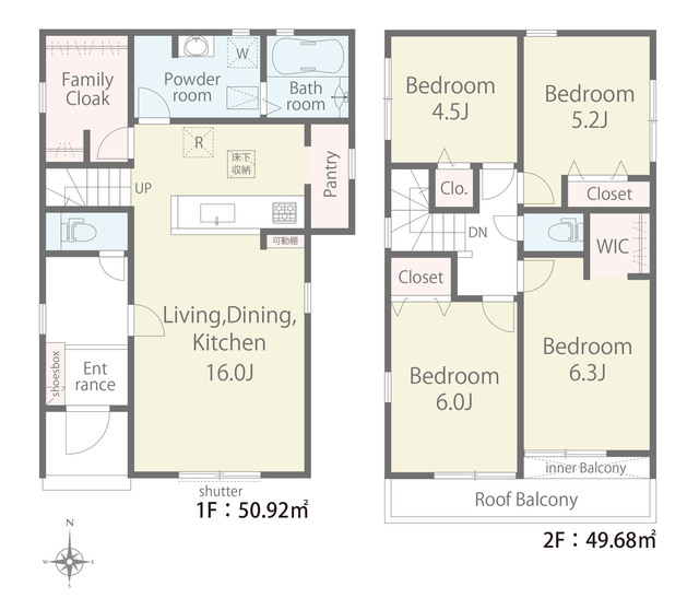 リナージュ小田原市飯泉０１期の見取り図
