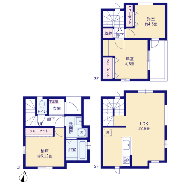 グラファーレ4375越谷市南越谷３棟の見取り図
