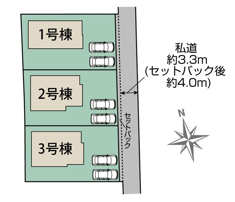 水戸市赤塚1丁目3棟 区画図