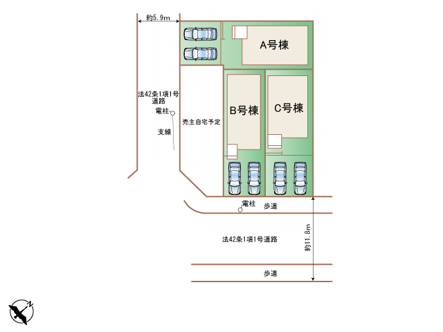 ハートフルタウン南城市佐敷新開1番の見取り図