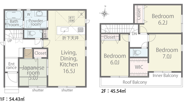 リナージュネクスジー八幡市川口西扇０１期の見取り図