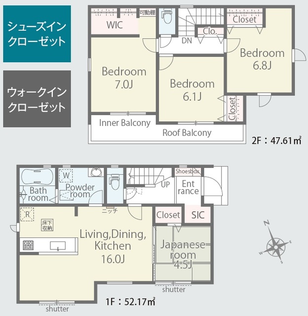 リナージュ藍住町住吉０１期の見取り図