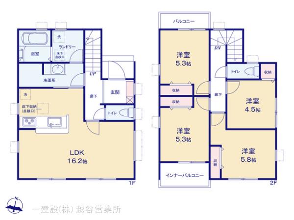 リーブルガーデン越谷市伊原の見取り図