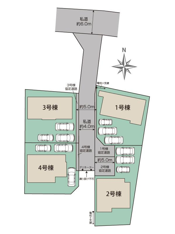ブルーミングガーデン福島市笹木野天戸畑４棟の見取り図