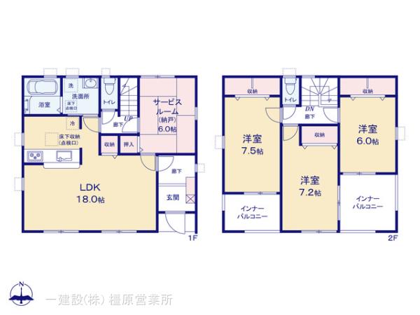 リーブルガーデン上牧町中筋出作３期の見取り図