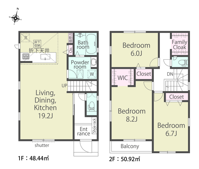 リナージュ小田原市穴部０１期の見取り図