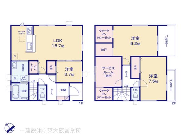 リーブルガーデン泉大津市助松町３丁目２期の見取り図