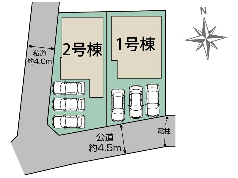 ブルーミングガーデン福島市泉先達２棟の見取り図