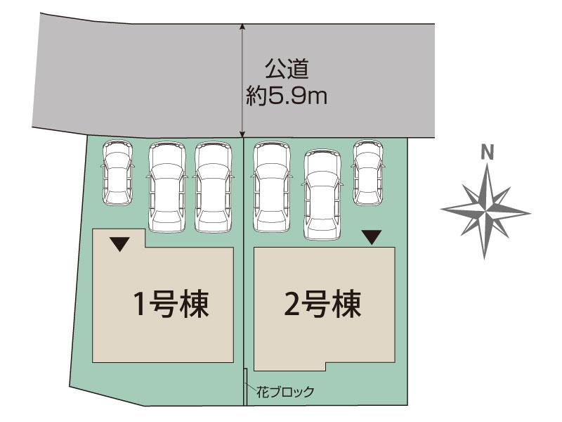 ブルーミングガーデン沖縄市松本２丁目２棟の見取り図