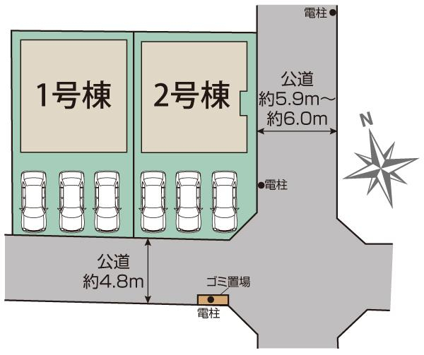 福島市東中央二丁目2棟 区画図