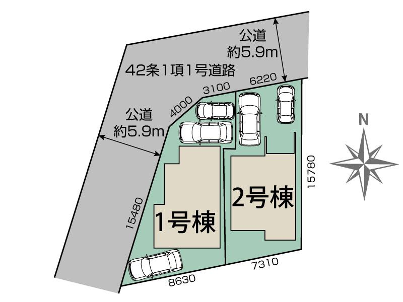 城陽市寺田市ノ久保2棟 区画図