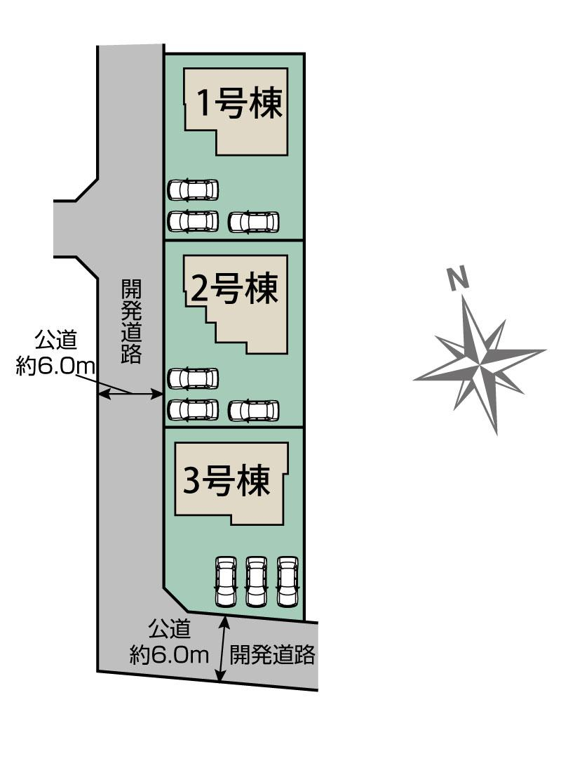 ブルーミングガーデン甲斐市龍地３棟の見取り図
