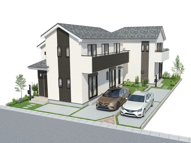 完成予想図です。
※外構工事等は実際と異なる場合があります。相違する場合は完成時の形状を優先とします。