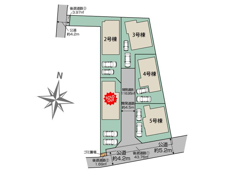 横浜市青葉区鉄町5棟 区画図