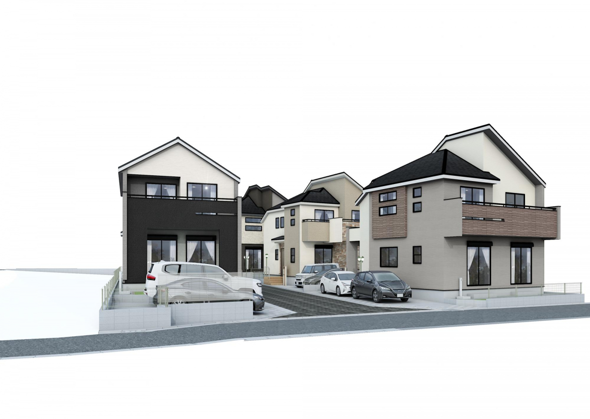 【完成予想図】 全5棟の開発分譲地誕生！インターロッキング施工でおしゃれな開発分譲地誕生！