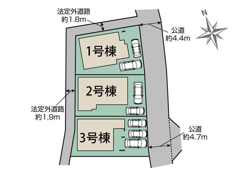 厚木市愛名3棟 区画図