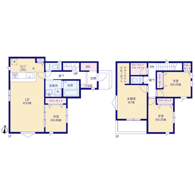 グラファーレ4346柏原市田辺３期３棟の見取り図