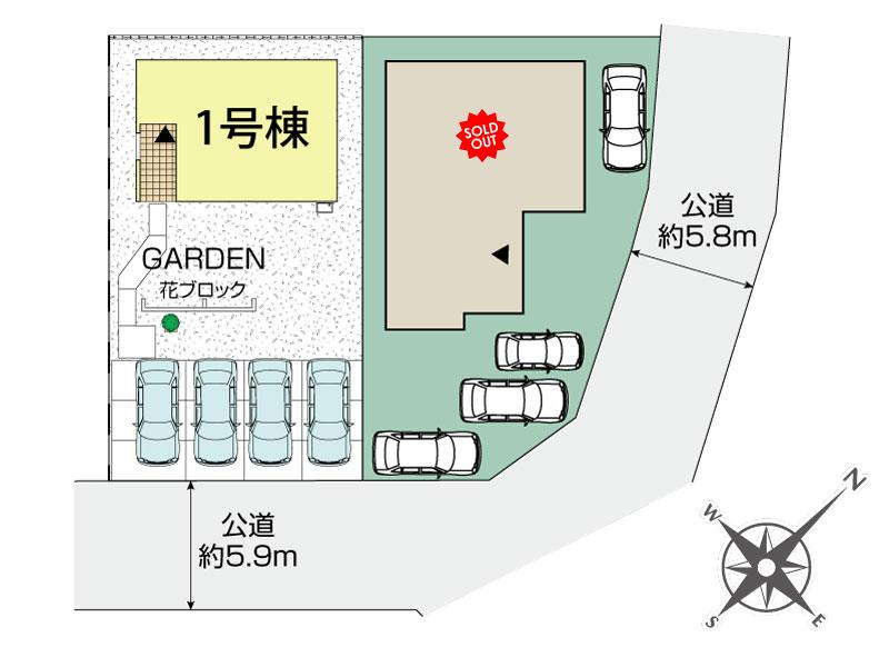 北中城村美崎3期2棟 区画図