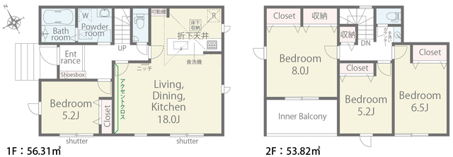 リナージュ安城市桜井町０１期の見取り図
