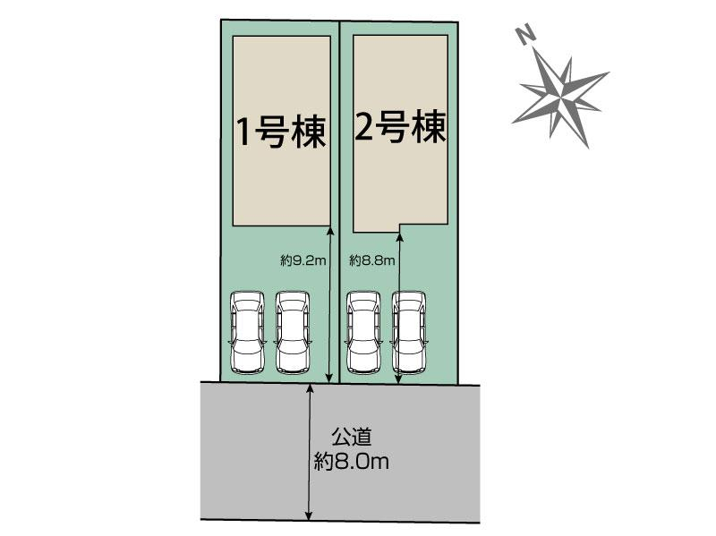 ブルーミングガーデン札幌市東区伏古８条３丁目２棟の見取り図