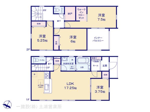 リーブルガーデン第１取手市駒場の見取り図
